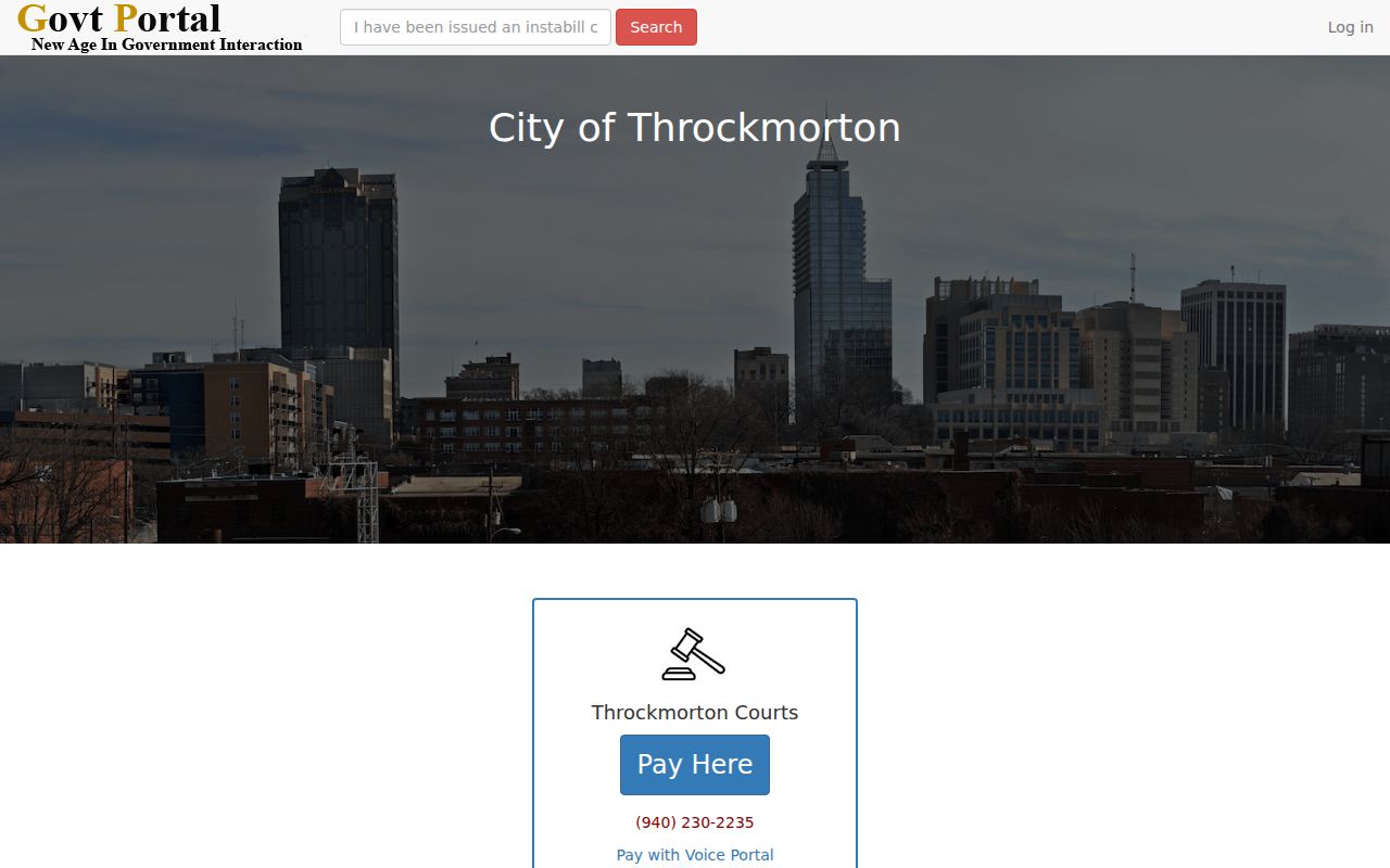 Throckmorton County municipal warrant records city courts portal page