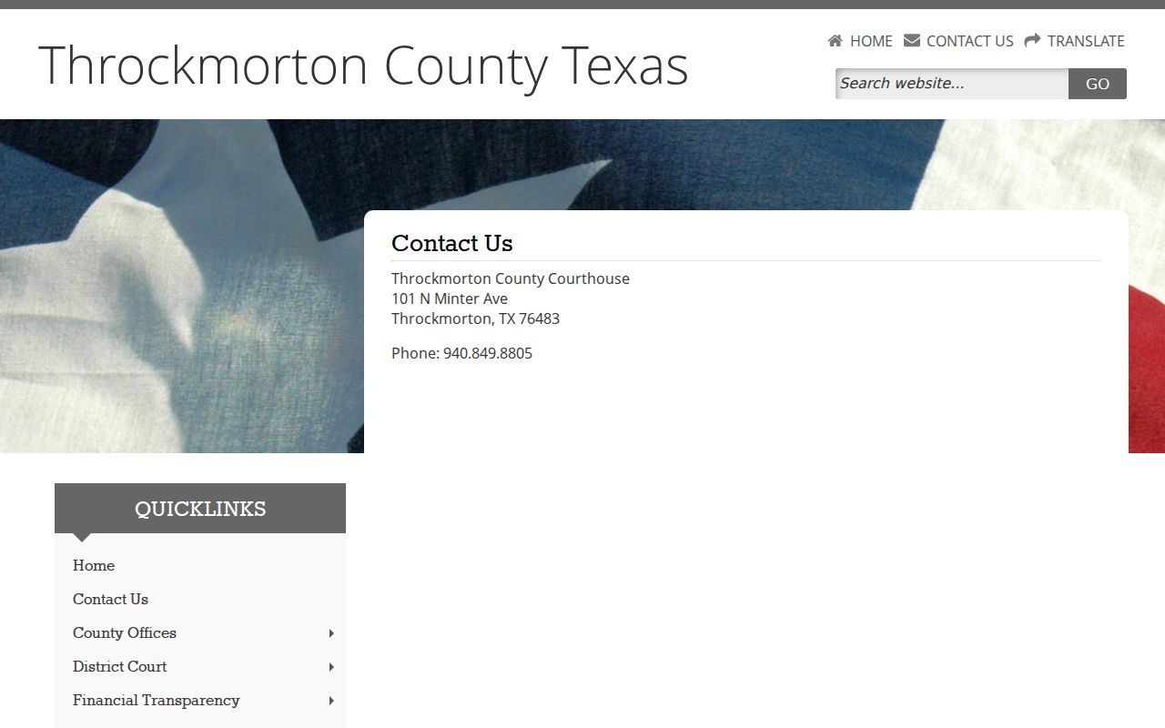 Throckmorton County warrant records courthouse contact information